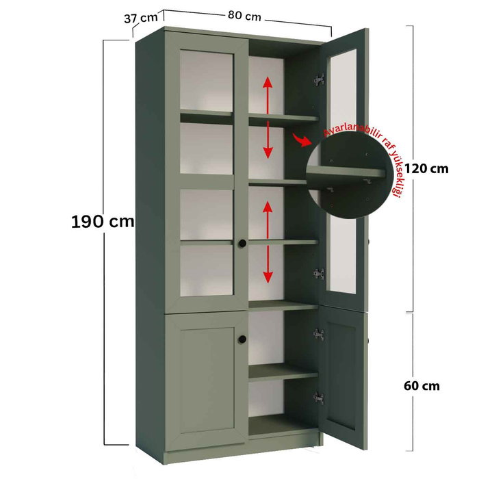 Hanah Home Lisa 1600-135 Armario Multiusos Verde